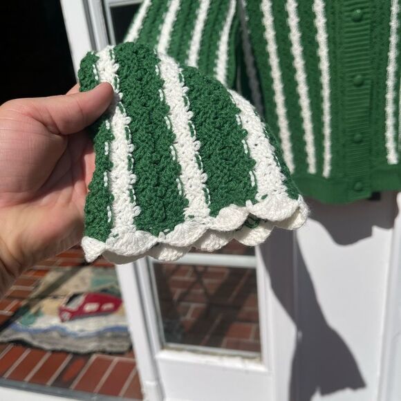 Anthropologie 4SI3NNA Collared Crochet Open-Stitch Cardigan Sweater NWT - Picture 6 of 9